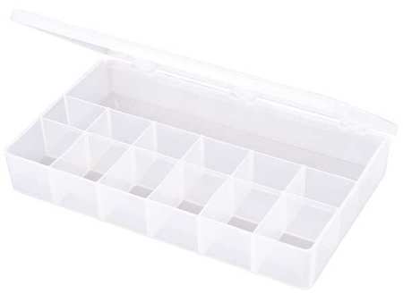 FLAMBEAU Compartment Box with 13 compartments, Plastic, 1 3/4 in H x 6-3/16 in W T623