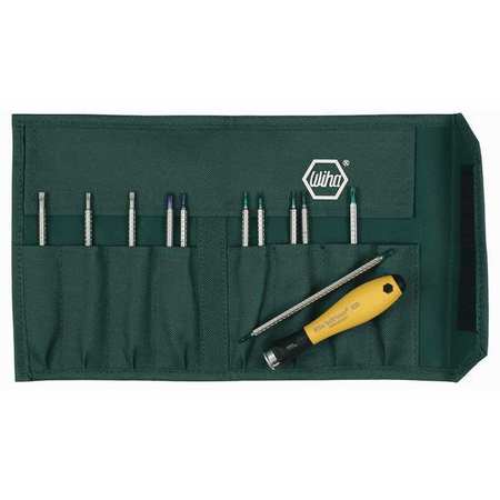 Wiha Slotted, Phillips, Torx Bit 8 1/2 in, Drive Size: 4 mm , Num. of pieces:12 26985