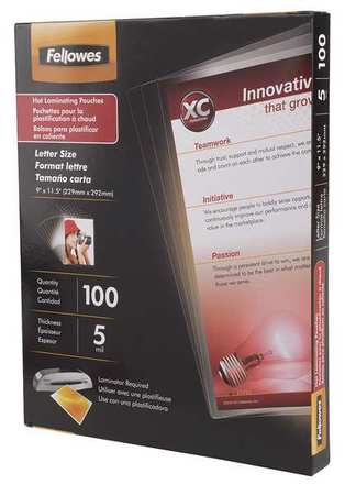 Fellowes Laminating Pouch, 11-1/2 in.x9 in., PK100 52040