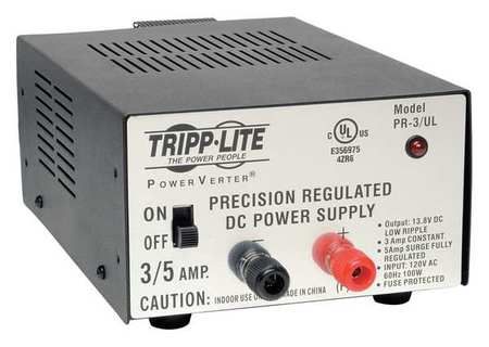 TRIPP LITE DC Power Supply, 120V AC, 13.8V DC, 3A PR3UL