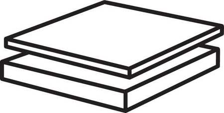 ZORO SELECT White PTFE Sheet Stock 6" L x 6" W x 0.250" Thick G15-.25F-6X6