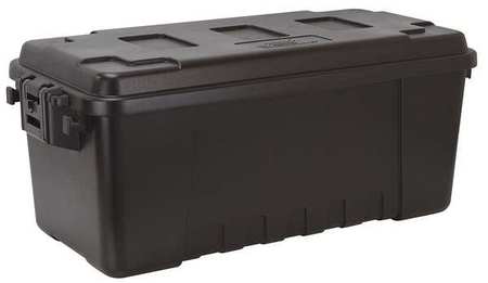 Plano Storage Trunk, Black, Plastic, 14 1/4 in L, 30 in W, 12 3/4 in H, 3.2 cu ft Volume Capacity PLA17BL