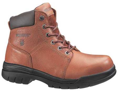 WOLVERINE Size 9 Men's 6 in Work Boot Steel Work Boot, Walnut W04713