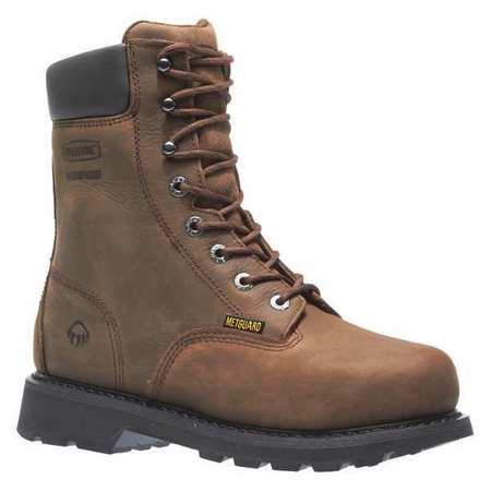 WOLVERINE Size 10-1/2 Men's 8 in Work Boot Steel Work Boot, Brown W05680