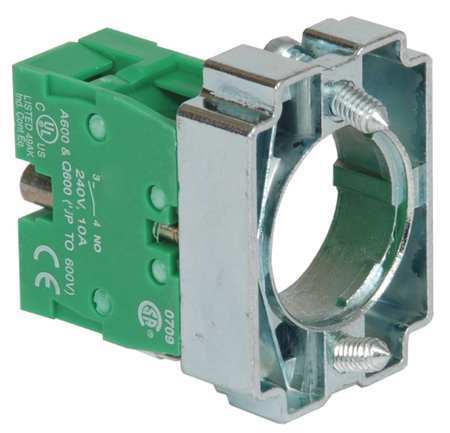 DAYTON Contact Block, Mounting Base, 22Mm, 1NO 30G080