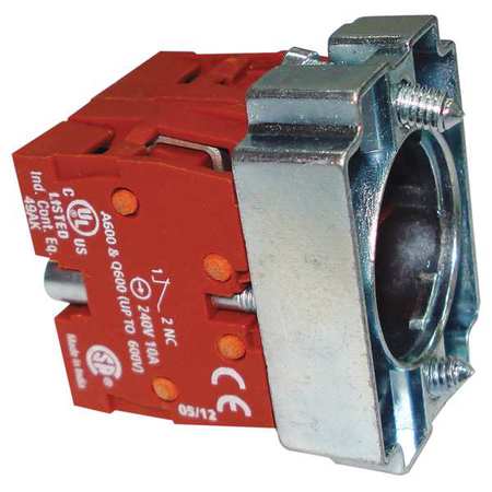 DAYTON Contact Block, Mounting Base, 22Mm, 2NC 30G083