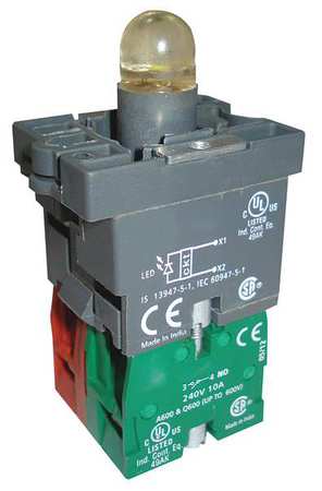 DAYTON Lamp Module and Contact Block, 1NO/1NC 30G155