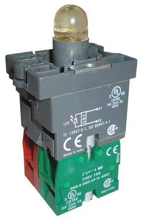 DAYTON Lamp Module and Contact Block, 1NO/1NC 30G157