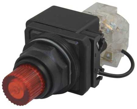 DAYTON PilotLight, LED, 120VAC/DC, 30mm, Plastic, Am 30G429