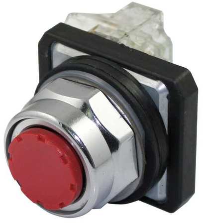 DAYTON Non-Illuminated Push Button, 30 mm, 1NO/1NC, Red 30G430