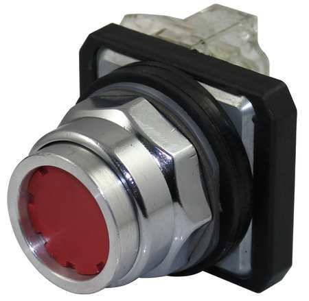 DAYTON Non-Illuminated Push Button, 30 mm, 1NO/1NC, Red 30G444