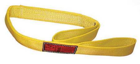 Stren-Flex Synthetic Web Sling, Flat Eye and Eye, 7 ft L, 2 in W, Nylon, Yellow EEF4-902-7