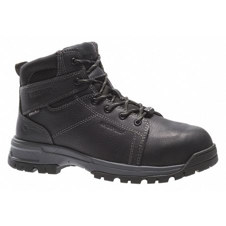 WOLVERINE Size 7-1/2 Men's 6 in Work Boot Composite Work Boots, Black W10210