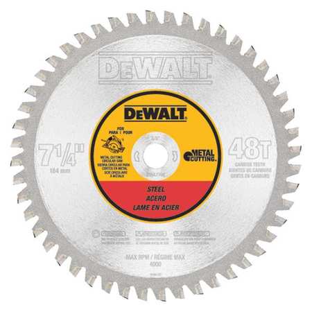DEWALT 7-1/4" 48T Ferrous Metal Cutting 5/8" Arbor DWA7766
