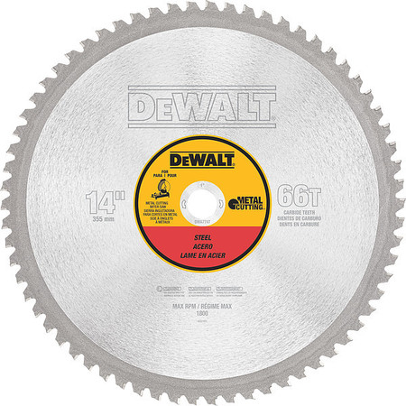 DEWALT 14" 66T Heavy Gauge Ferrous Metal Cutting 1" Arbor DWA7747