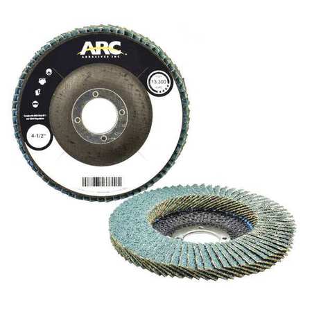 ARC ABRASIVES 4-1/2" x 7/8" Hard Edge SZA Flap Disc, 40 Grit 10824AF