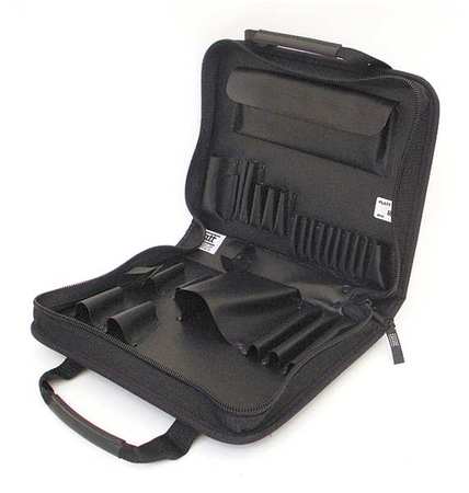 PLATT Wide-Mouth Tool Bag, Black, Nylon, 31 Pockets 660ZT