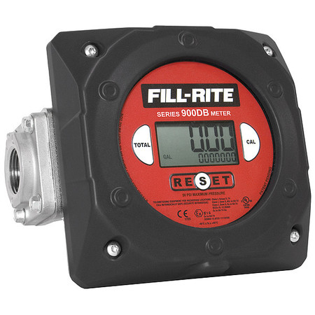 Fill-Rite Meter, Digital, 1 In.BSPT, 23-151 LPM 900CDBSPT