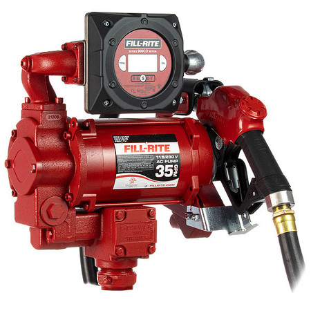 FILL-RITE Fuel Transfer Pump, 115V AC and 230V AC, 35 gpm Max. Flow Rate , 3/4 HP, Cast Iron FR319VB