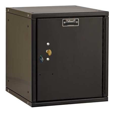 Hallowell Box Locker, 11 5/16 in W, 12 in D, 12 11/16 in H, (1) Tier, (1) Wide, Black HC121212-1PL-K-ME