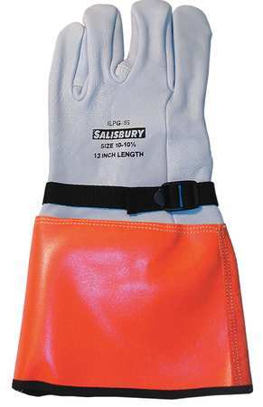 SALISBURY Elec. Glove Protector, 9, White/Orange, PR ILPG5S/9