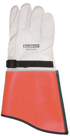 Salisbury Elec. Glove Protector, 8, White/Orange, PR ILP5S/8