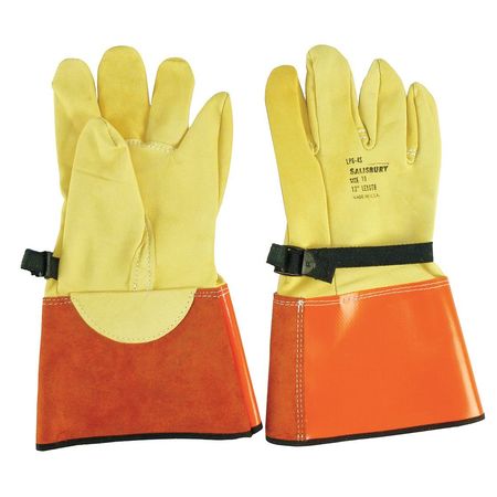 SALISBURY Elec.Glove Protector, 10, Yellow/Orange, PR LPG4S/10