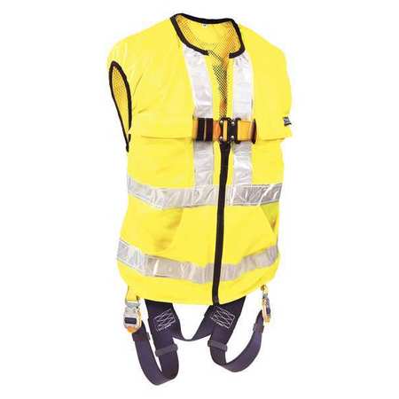 3M DBI-SALA Hi-Vis Full Body Harness, S, Polyester 1111583