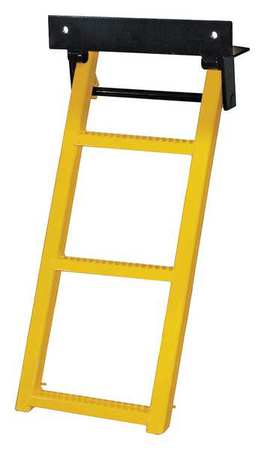 BUYERS PRODUCTS 3-Rung Yellow Retractable Truck Steps with Nonslip Tread - 17.38 x 35 Inch RS3Y