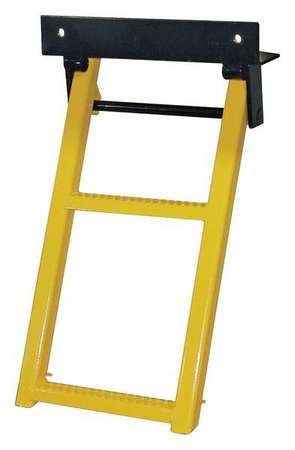 BUYERS PRODUCTS 2-Rung Yellow Retractable Truck Steps with Nonslip Tread - 17.38 x 30.25 Inch RS2Y