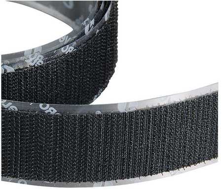 VELCRO BRAND Reclosable Fastener, Rubber Adhesive, 75 ft, 2 in Wd, Black 120177