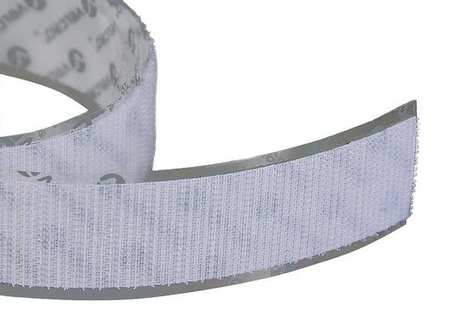 VELCRO BRAND Reclosable Fastener, Rubber Adhesive, 75 ft, 1 in Wd, White 156608