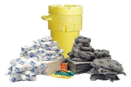 BRADY 95-Gallon Drum Spill Control Kit - Mixed Oil Only and Universal Application, Wheeled, Absorbency Capacity 77 gal SKMA-95W