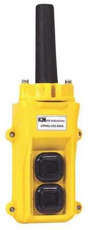 KH INDUSTRIES Pendant Station, 2, Push Button, NO, Yellow CPH02-D00-000A