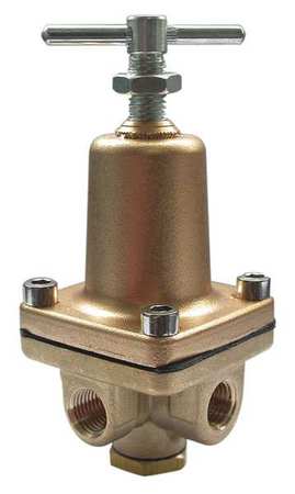 ZORO SELECT Pressure Regulator, Brass, 300 psi 30PV10