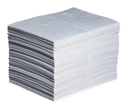 Pig Absorbent Pad, 22 gal, 15 in x 20 in, Oil-Based Liquids, White, Polypropylene MAT403