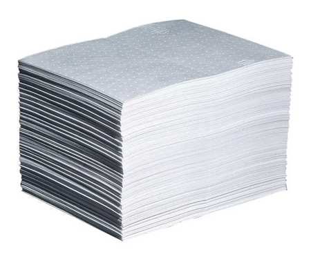 Pig Absorbent Pad, 22 gal, 15 in x 20 in, Oil-Based Liquids, White, Polypropylene MAT423