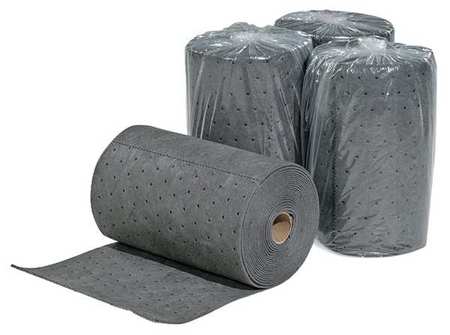 PIG Sorbents, 7 gal, 10 in x 25 ft, Universal, Gray, Polypropylene MAT193