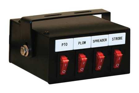 BUYERS PRODUCTS 4 Function Backlit Pre-Wired Switch Box Fused With Relay And Circuit Breaker 6391104