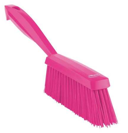 VIKAN 1 19/32 in W Bench Brush, Medium, 6 1/2 in L Handle, 6 1/2 in L Brush, Pink, Plastic 45891