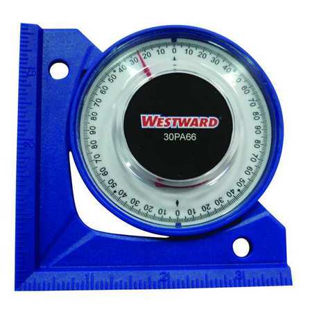 WESTWARD Angle Finder, 90 deg., 3-1/2 in., Blue 30PA66