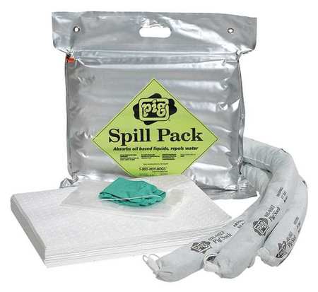 PIG Spill Kit, Oil-Based Liquids, Silver KIT471