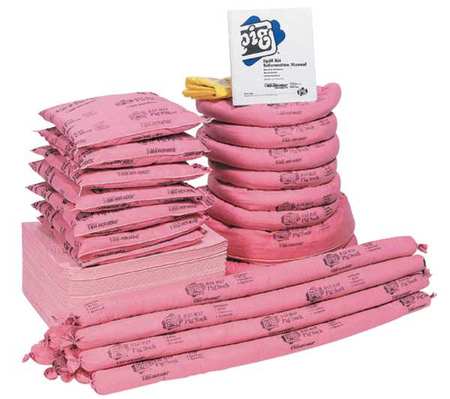 PIG Spill Kit Refill, Chem/Hazmat, Pink KITR302