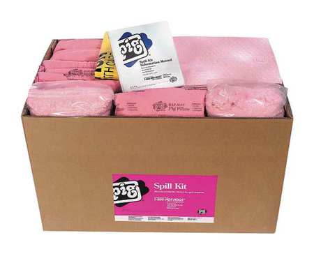 PIG Spill Kit Refill, Chem/Hazmat, Pink KITR303
