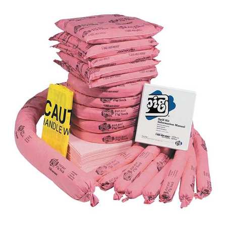 PIG PIG Spill Kit Refill, Chem/Hazmat, Pink RFL343