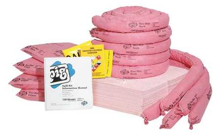 PIG Spill Kit Refill, Chem/Hazmat, Pink RFL365