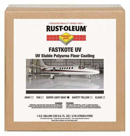 Rust-Oleum 1 gal Floor Coating, High Gloss Finish, Light Gray, Solvent Base 278494