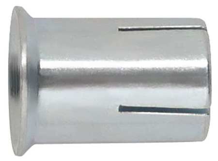 DEWALT Steel Dropin Single Lag Shield, 1/4" Dia, 5/8" L, Steel Zinc Plated, 100 PK 06335-PWR