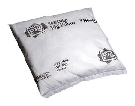 PIG Absorbent Pillow, 5 gal, 12 in x 12 in, Oil-Based Liquids, White, Polypropylene PIL405