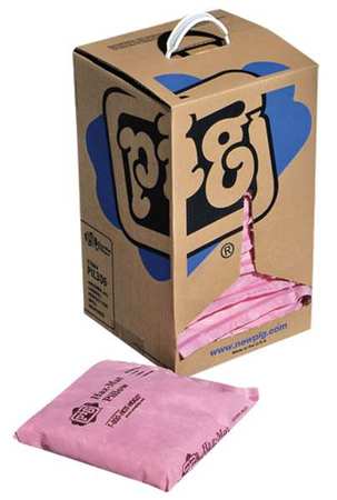 Pig Sorbents, 2 gal, 8 in x 8 in, Harsh Chemicals, Pink, Polypropylene PIL306